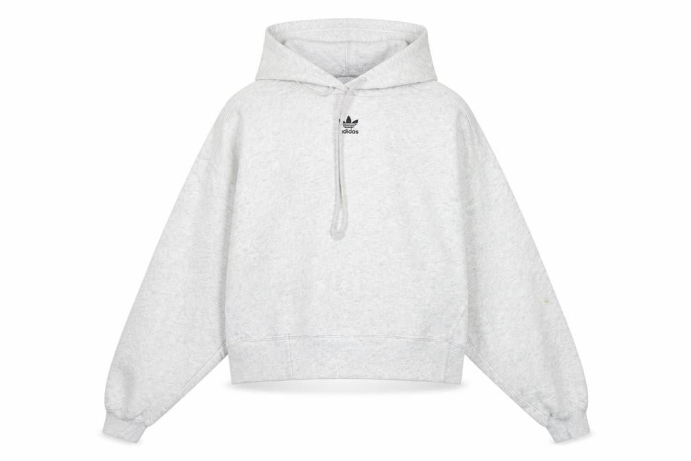 Adidas Women’s Grey Hoodie Size 8 UK Cotton Blend Pullover