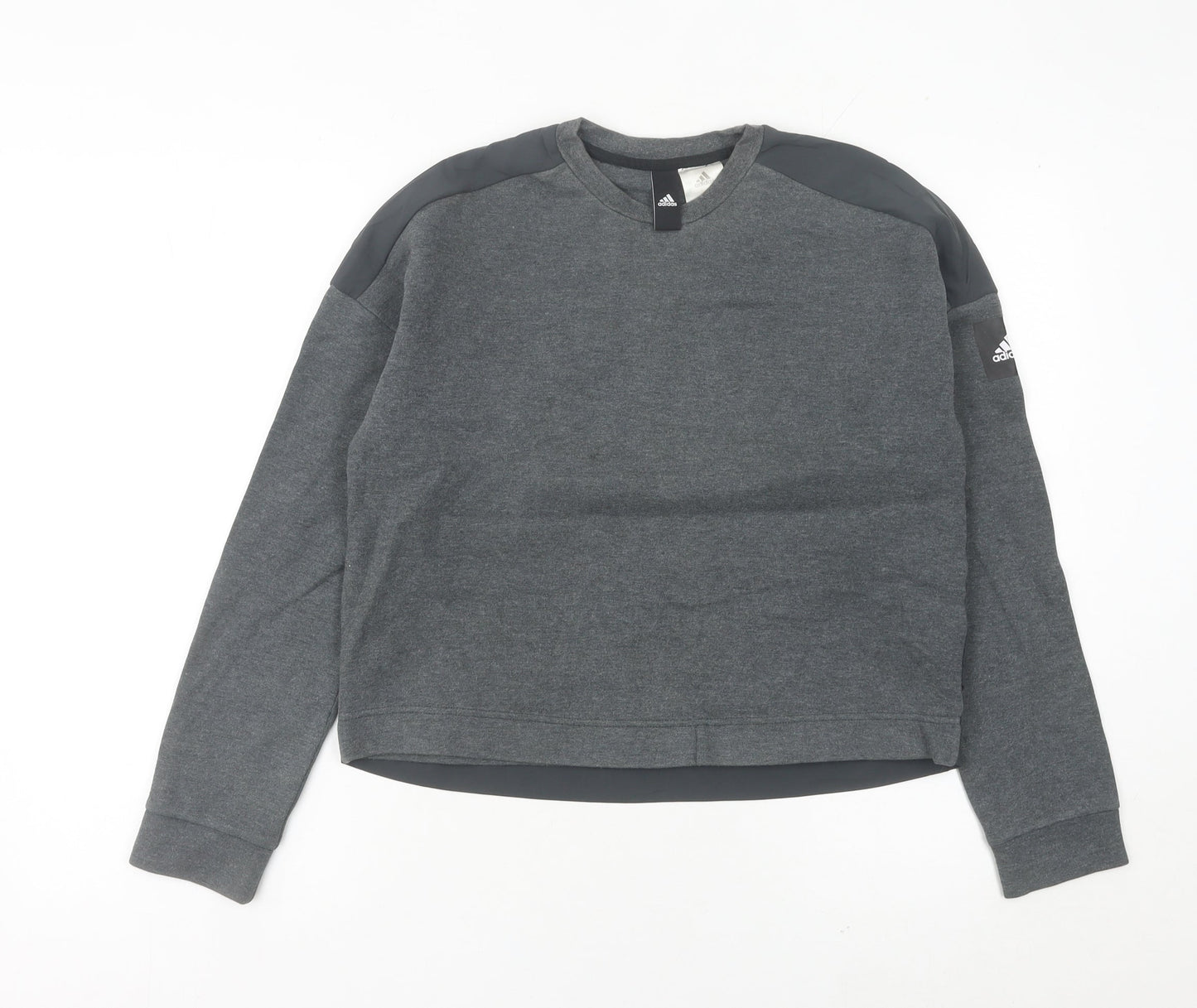 Adidas Womens Grey Sweatshirt Size 10 Crew Neck Long Sleeve