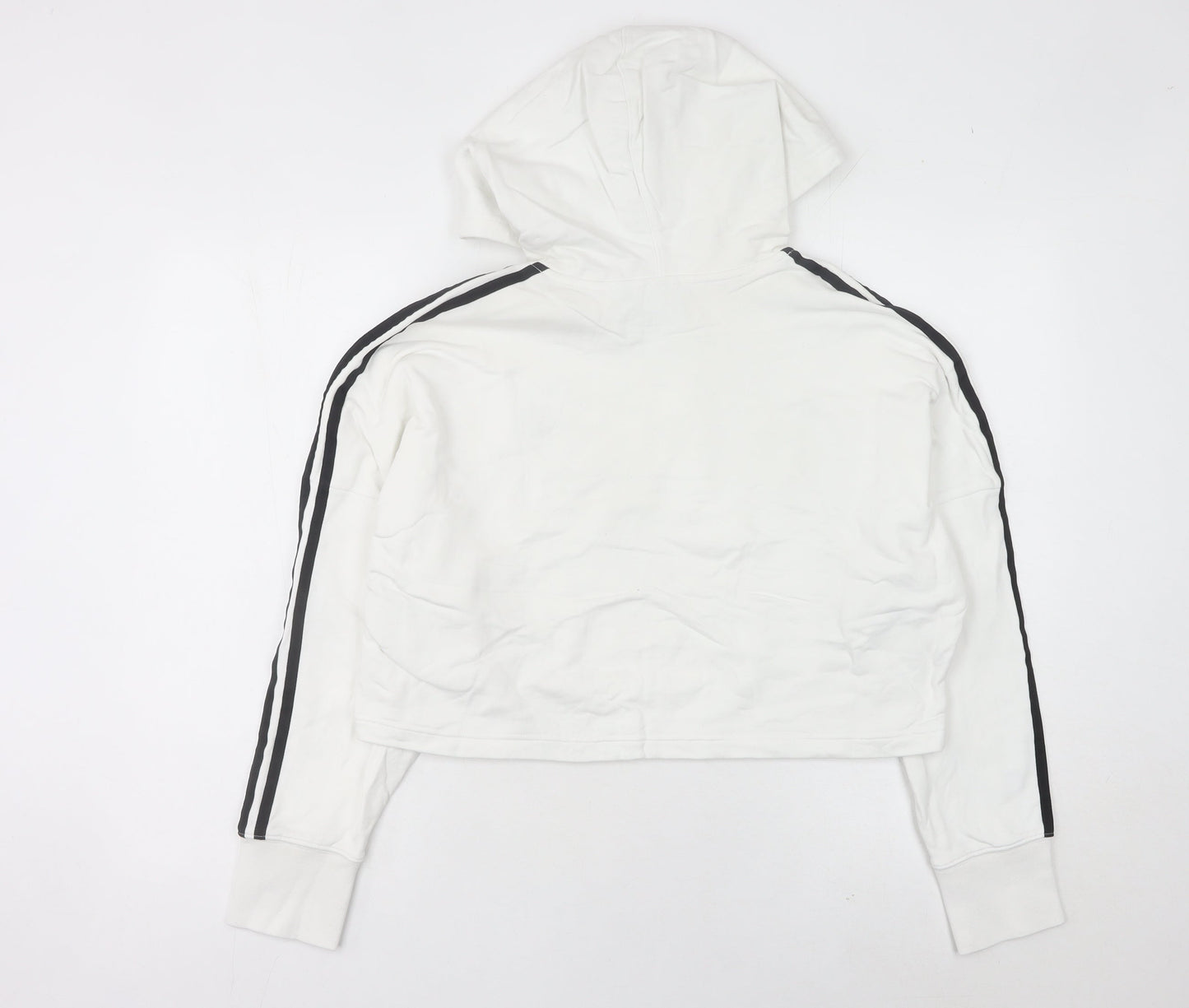 Adidas Women’s White Hoodie UK 8 Pullover Long Sleeve Logo Sportswear