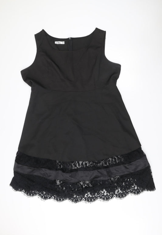Nextmia Womens Black Lace Trim Sheath Dress Size 26 Plus