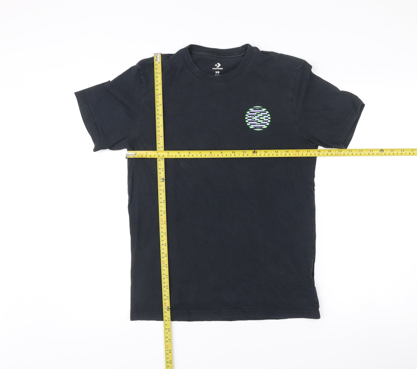 Converse Mens Black XS Graphic Logo T-Shirt Crew Neck Cotton