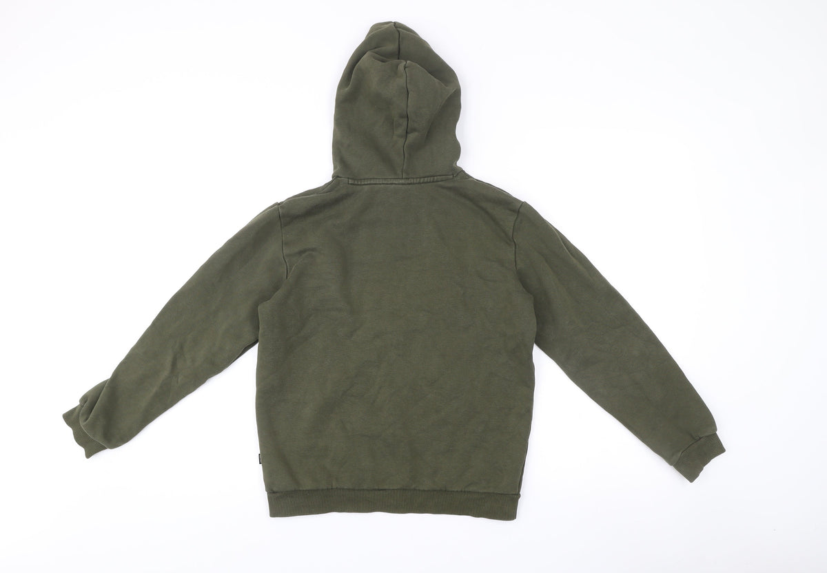 Puma Boys Green Pullover Hoodie Logo Print Size 13-14 Years