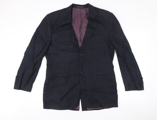 Ted Baker Mens Navy 42R Wool Blazer Jacket Two-Button Formal