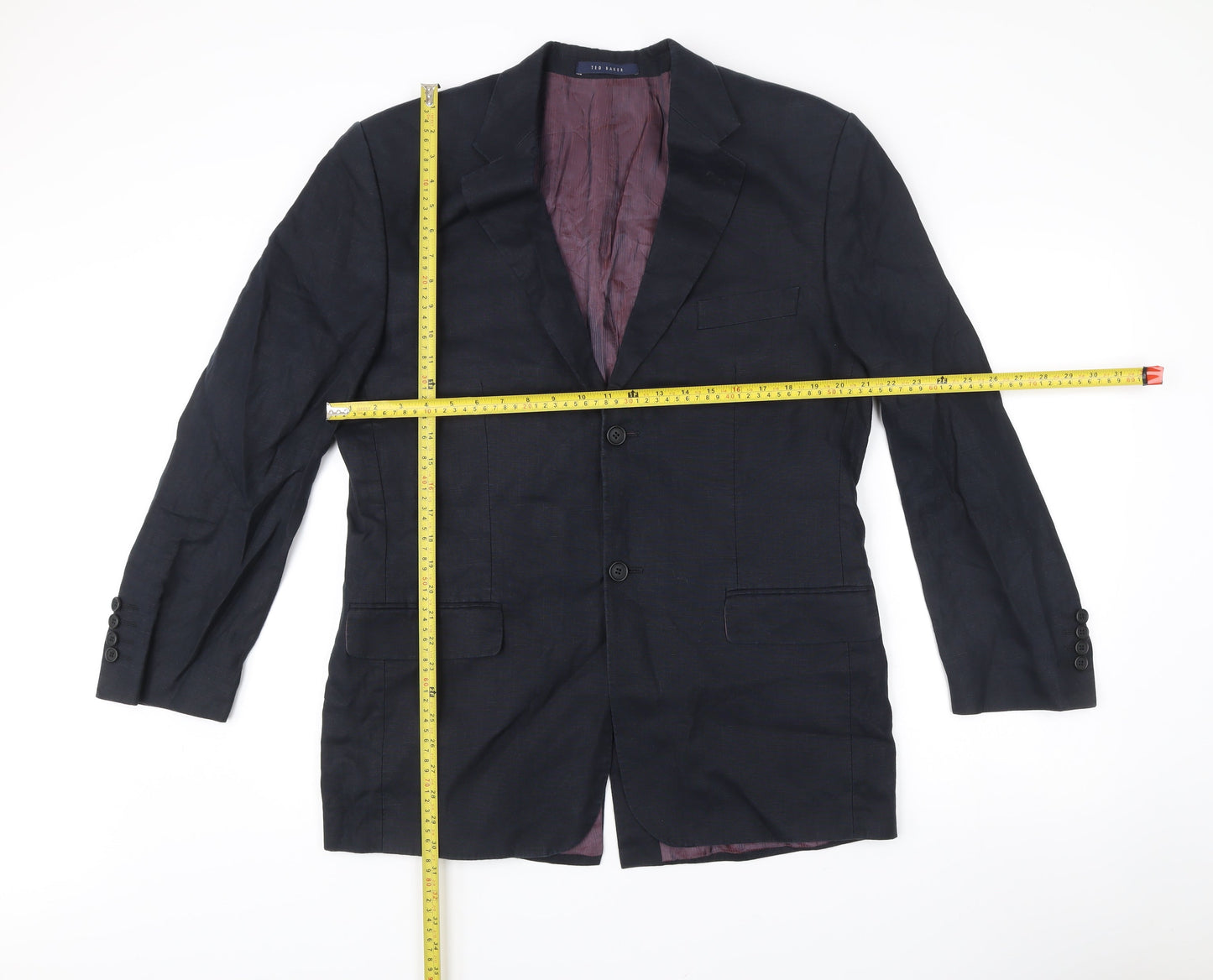 Ted Baker Mens Navy 42R Wool Blazer Jacket Two-Button Formal
