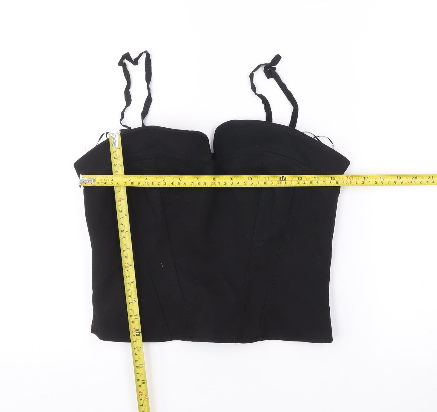 Zara Women Black M Sweetheart Camisole Tank Top Spaghetti Strap Slim Fit