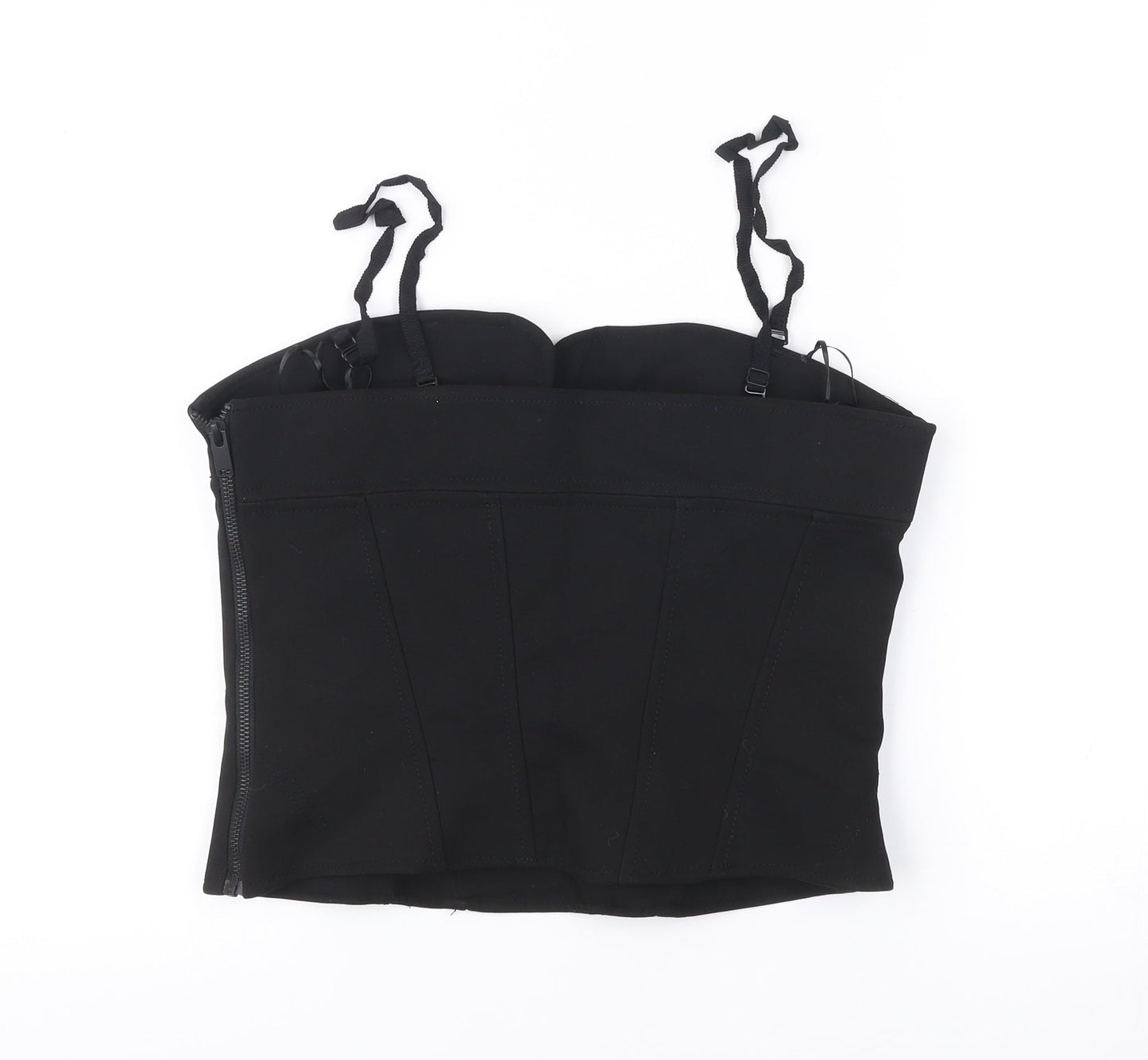 Zara Women Black M Sweetheart Camisole Tank Top Spaghetti Strap Slim Fit