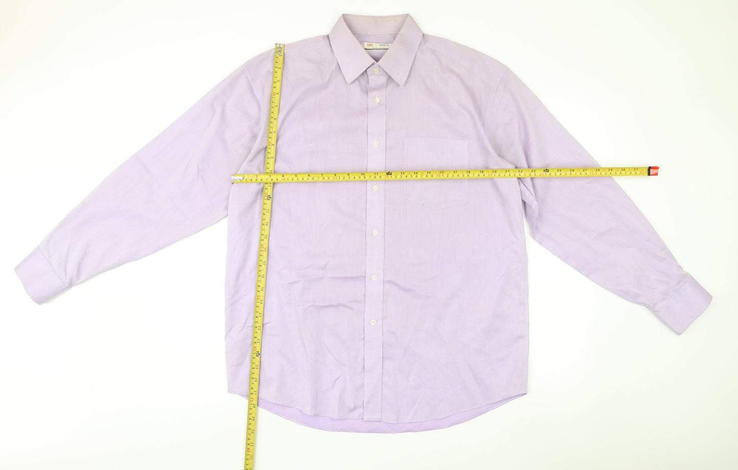 Marks and Spencer Men’s Purple Non-Iron Formal Dress Shirt 16” Collar Regular Fit