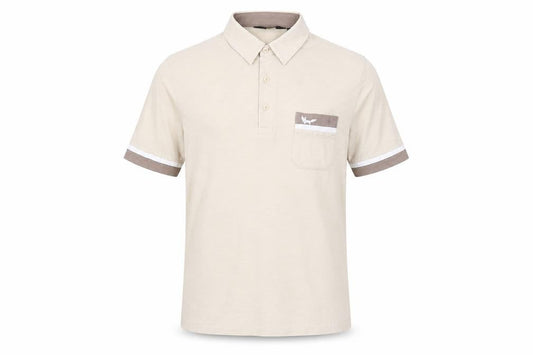 Wolsey Men's Beige Polo Shirt M Cotton Blend Collared Casual