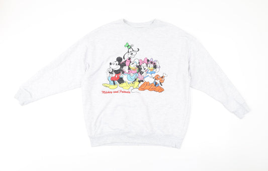 Disney Primark Womens Grey XS Sweatshirt Mickey & Friends Pullover