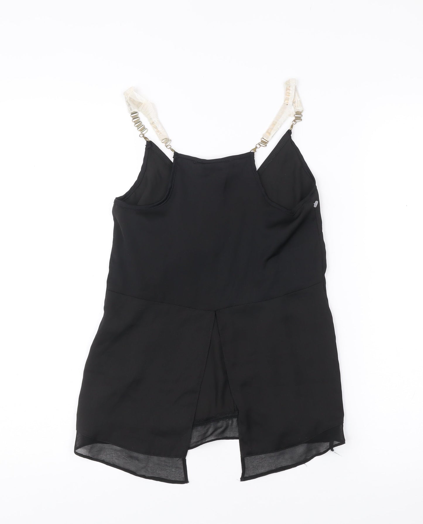 Lipsy London Women’s Black Size 4 V-Neck Chiffon Tank Top