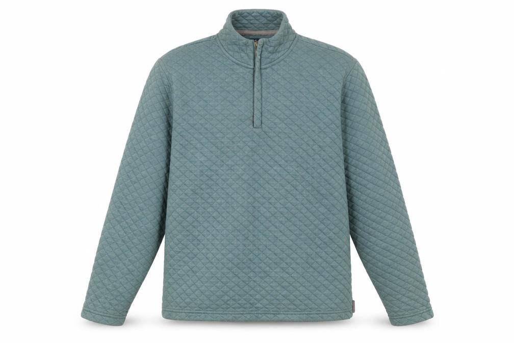 Oxford Men’s Green L Quilted 1/4 Zip Pullover Jumper