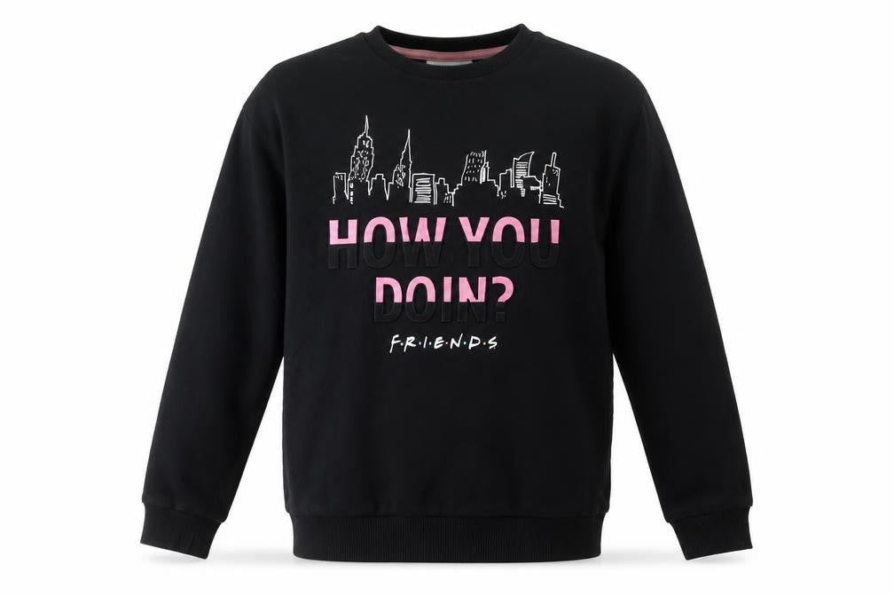 George Girls Friends Black Long Sleeve T-Shirt 5-6 Years Graphic Pullover