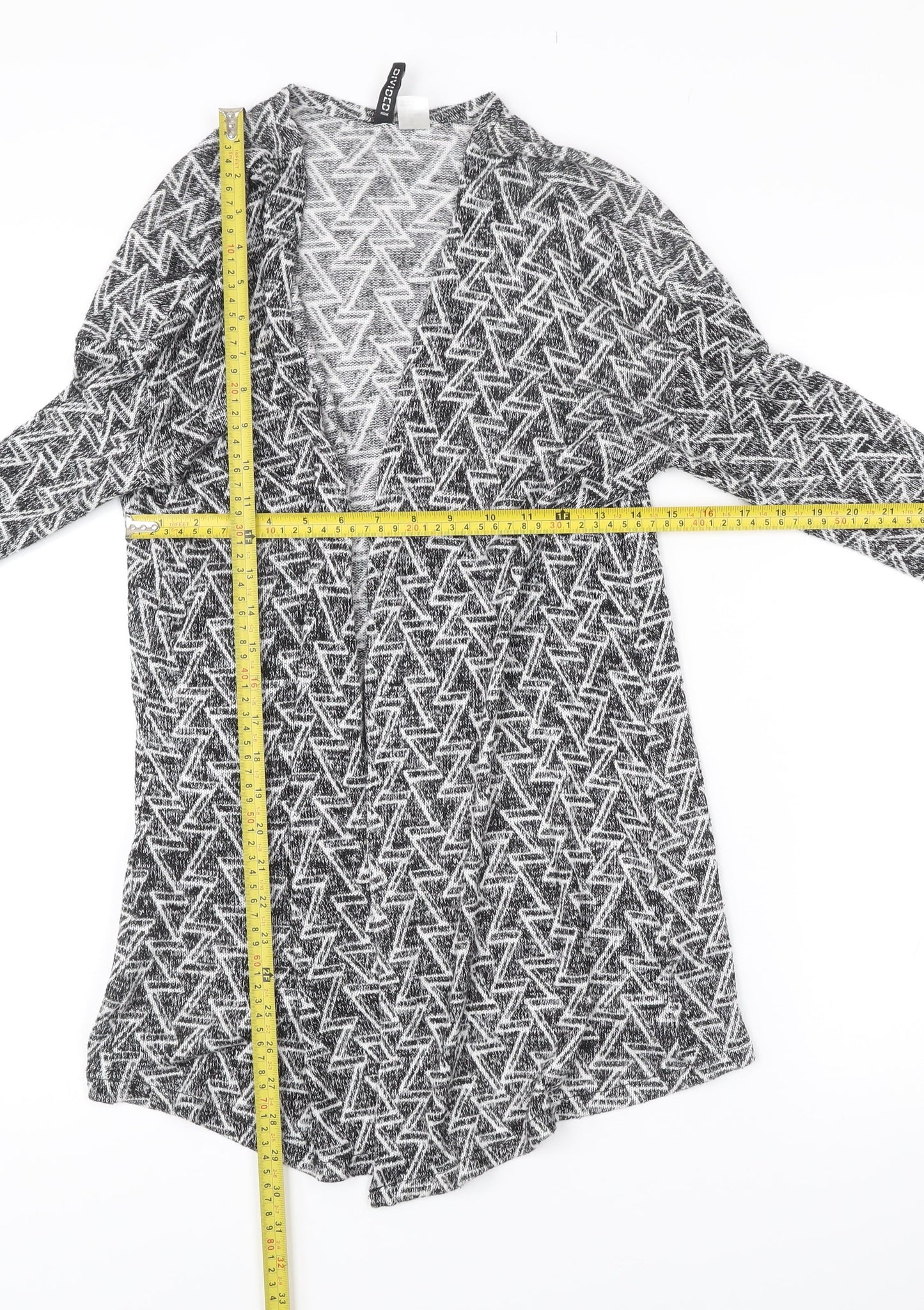 Divided Womens Grey XS Geometric Knit Long Sleeve Cardigan