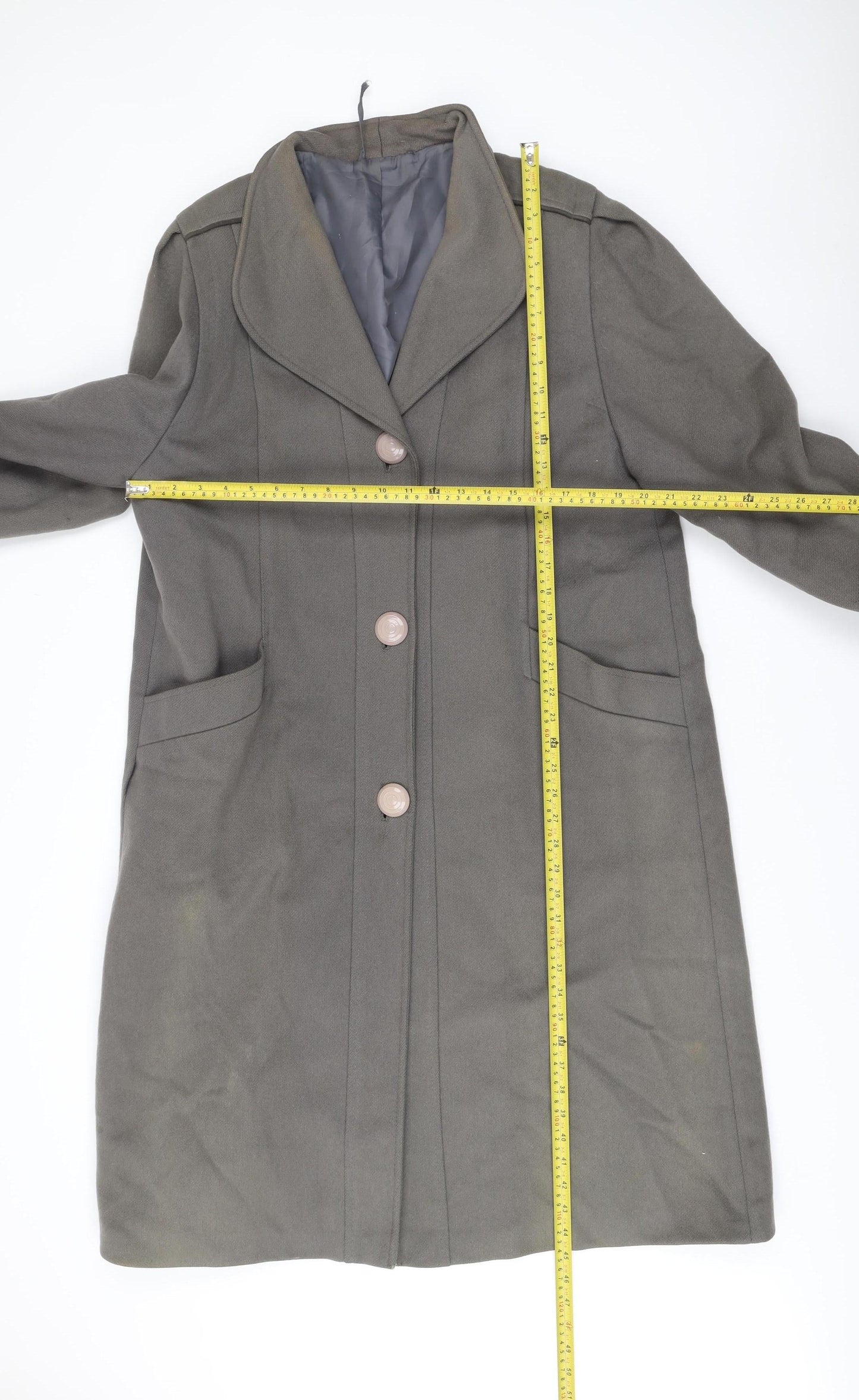 Marks and Spencer Men’s Grey Wool Overcoat Size 40 Classic