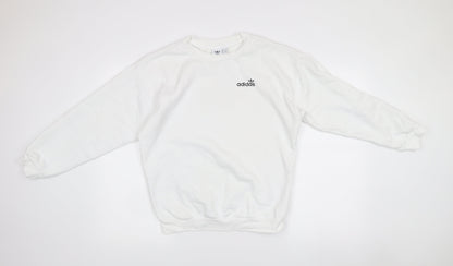 Additional front view of Adidas women’s white xs pullover logo sweatshirt long sleeve