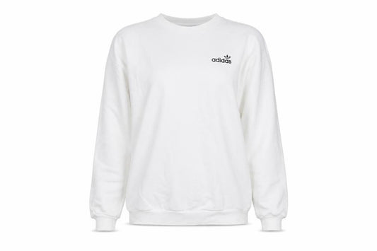 Adidas Womens White XS Pullover Logo Sweatshirt Long Sleeve