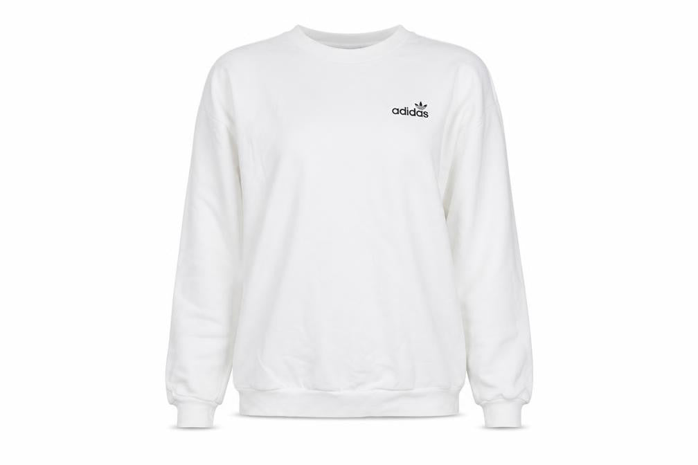 Adidas Womens White XS Pullover Logo Sweatshirt Long Sleeve