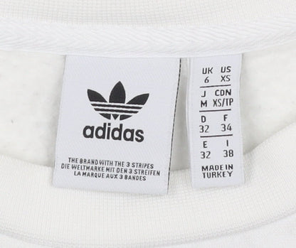 Additional view of Adidas women’s white xs pullover logo sweatshirt long sleeve