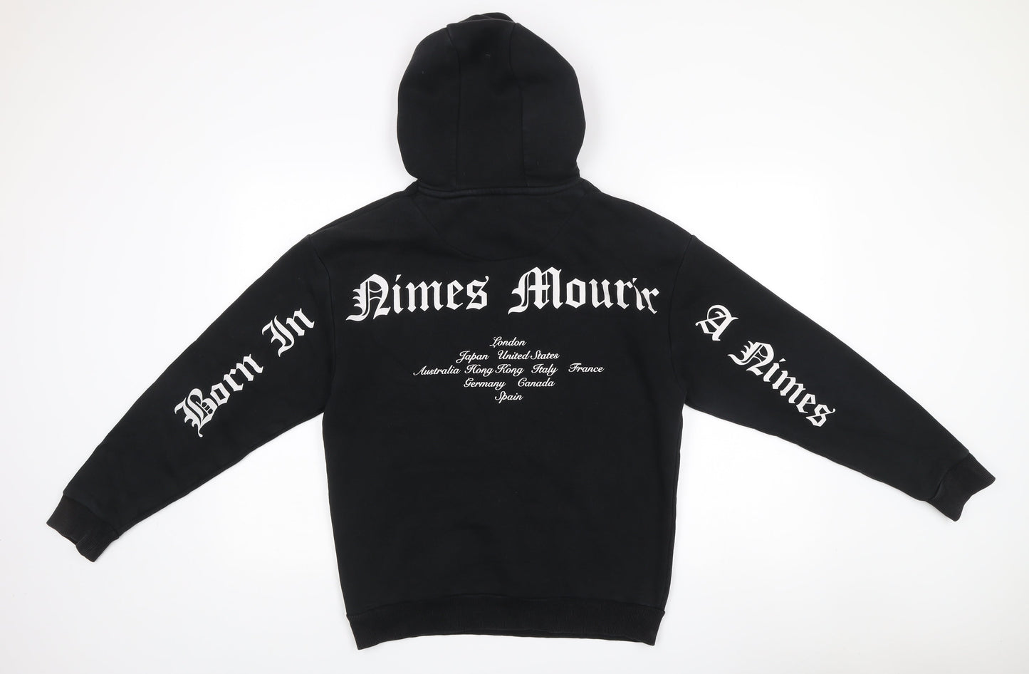 Nimes Men’s Black XS Pullover Hoodie Graphic Print Streetwear
