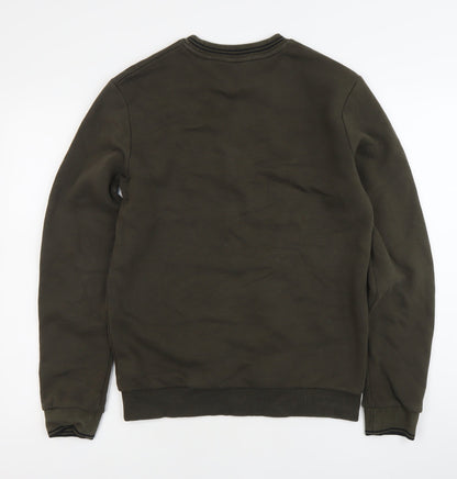 Next Men’s Green Striped Sweatshirt Small Crew Neck Pullover