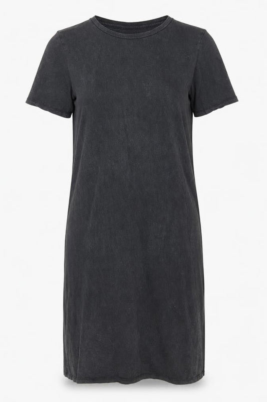 ICHI Womens Black XS T-Shirt Dress Short Sleeve Casual