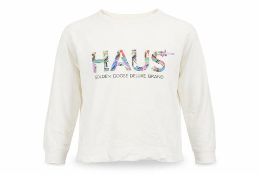 Golden Goose Deluxe Brand Women White XS Pullover Sweatshirt Logo Print