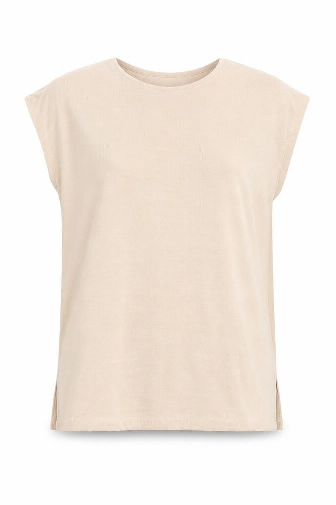 New Look Women’s Beige Size 14 Sleeveless Jersey T-Shirt