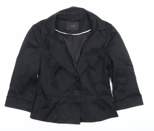 Coast Women’s Black Size 8 Tailored One-Button Blazer Jacket