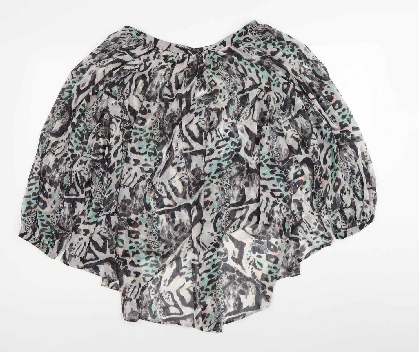 Sonder Studio Women’s Multicoloured Animal Print Chiffon Blouse Size 8