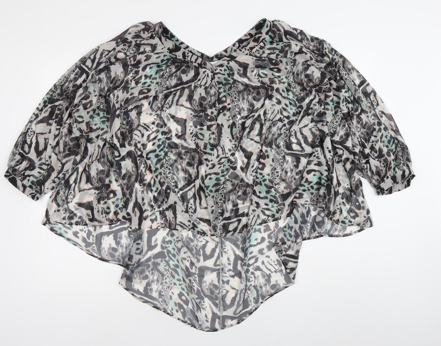 Sonder Studio Women’s Multicoloured Animal Print Chiffon Blouse Size 8