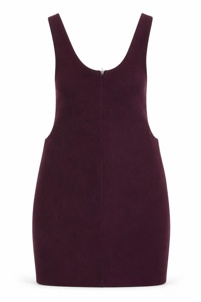 New Look Womens Purple Bodycon Mini Dress UK 8 Scoop Neck Zip