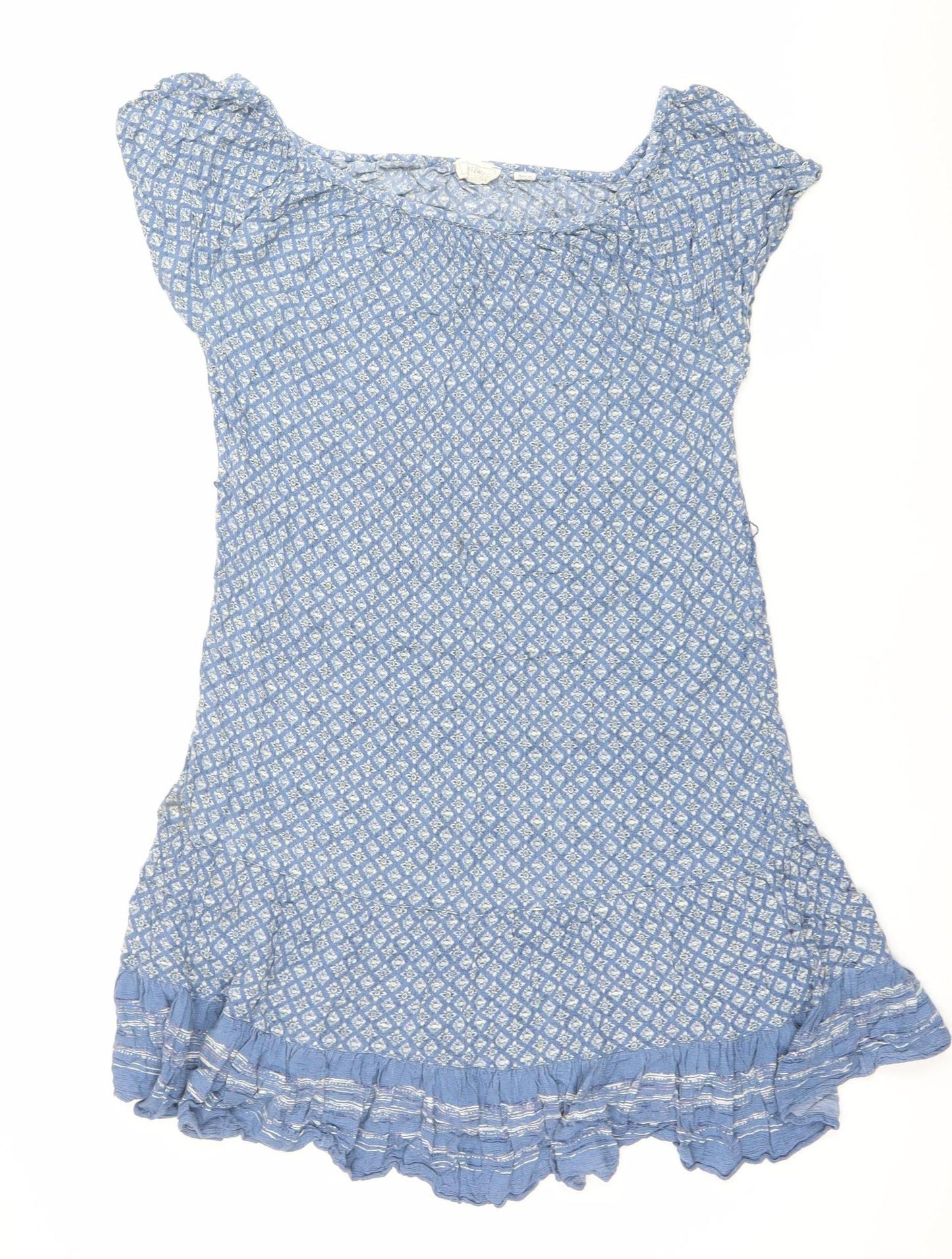 Fat Face Women’s Blue Knee Length Shift Dress Size 12 Viscose