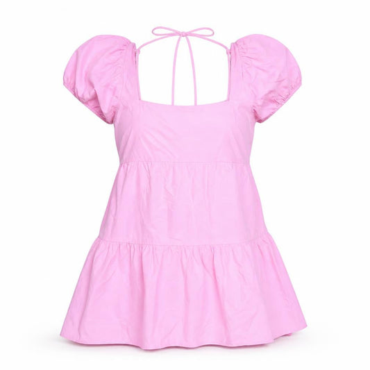 Stradivarius Women’s Pink Puff Sleeve Skater Dress Size 12