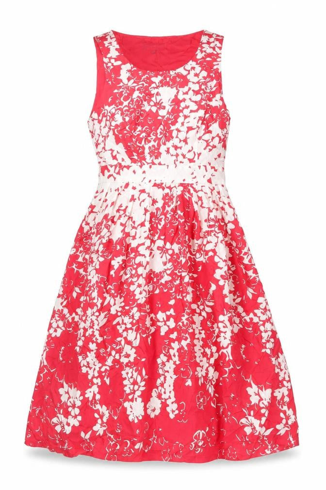 Great Plains London Womens Red Floral Fit & Flare Dress XS