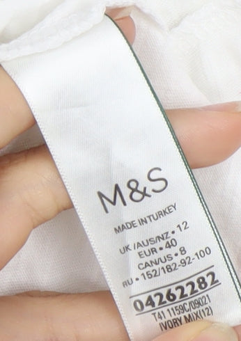 Marks and Spencer Womens White Surf City T-Shirt Size 12 Regular Fit