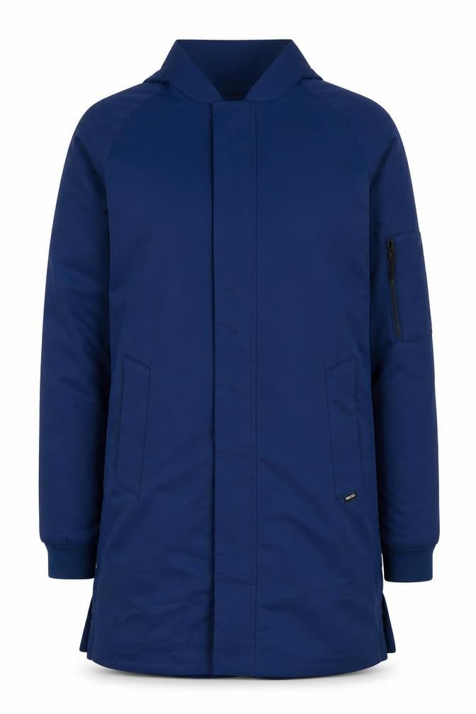Nike Womens Blue Mid-Length Zip Jacket Size M Sports Casual