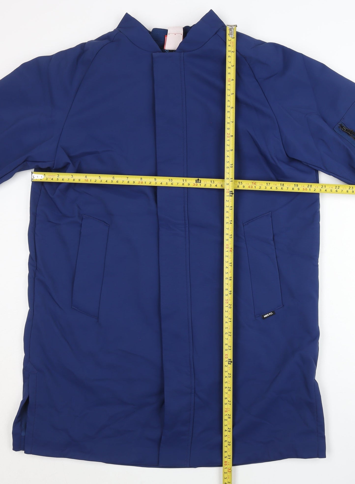 Nike Womens Blue Mid-Length Zip Jacket Size M Sports Casual