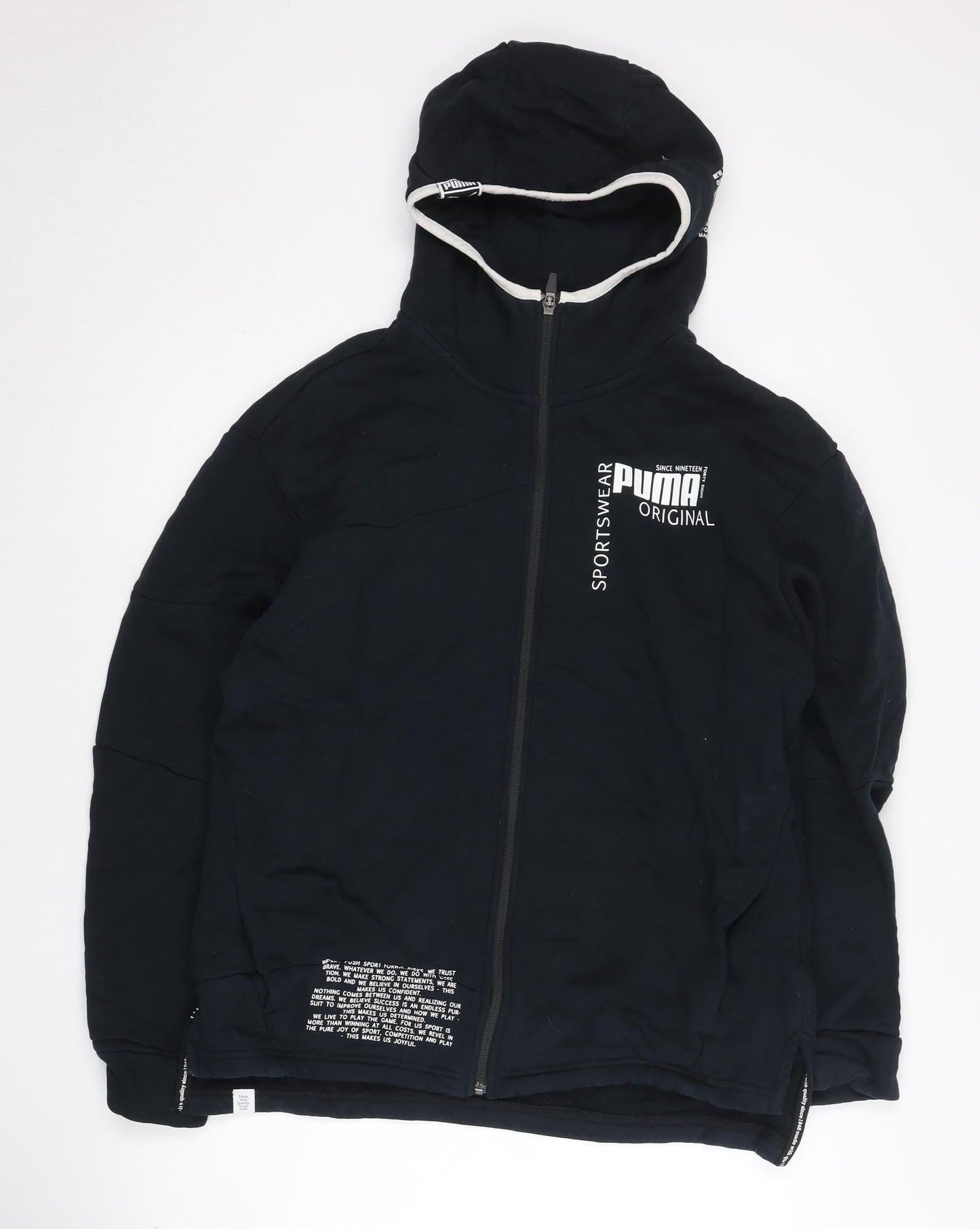 Puma Women Black Small Full Zip Hoodie Sportswear Original