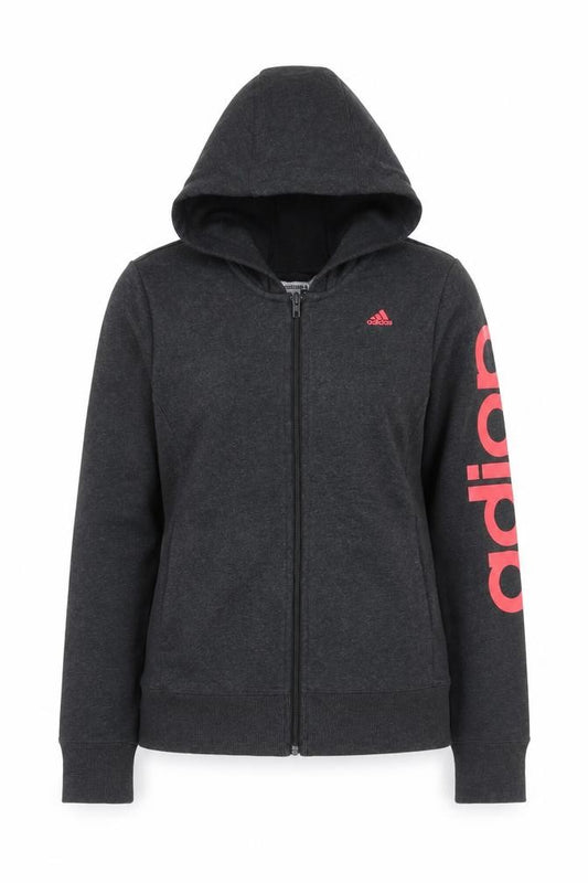 Adidas Women’s Black Medium Full Zip Hoodie Sweatshirt Sport Essentials