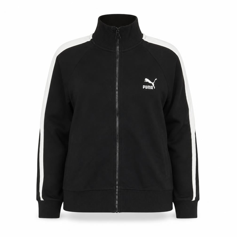 Puma Women Black XL Track Jacket Full Zip Cotton Blend Sportswear