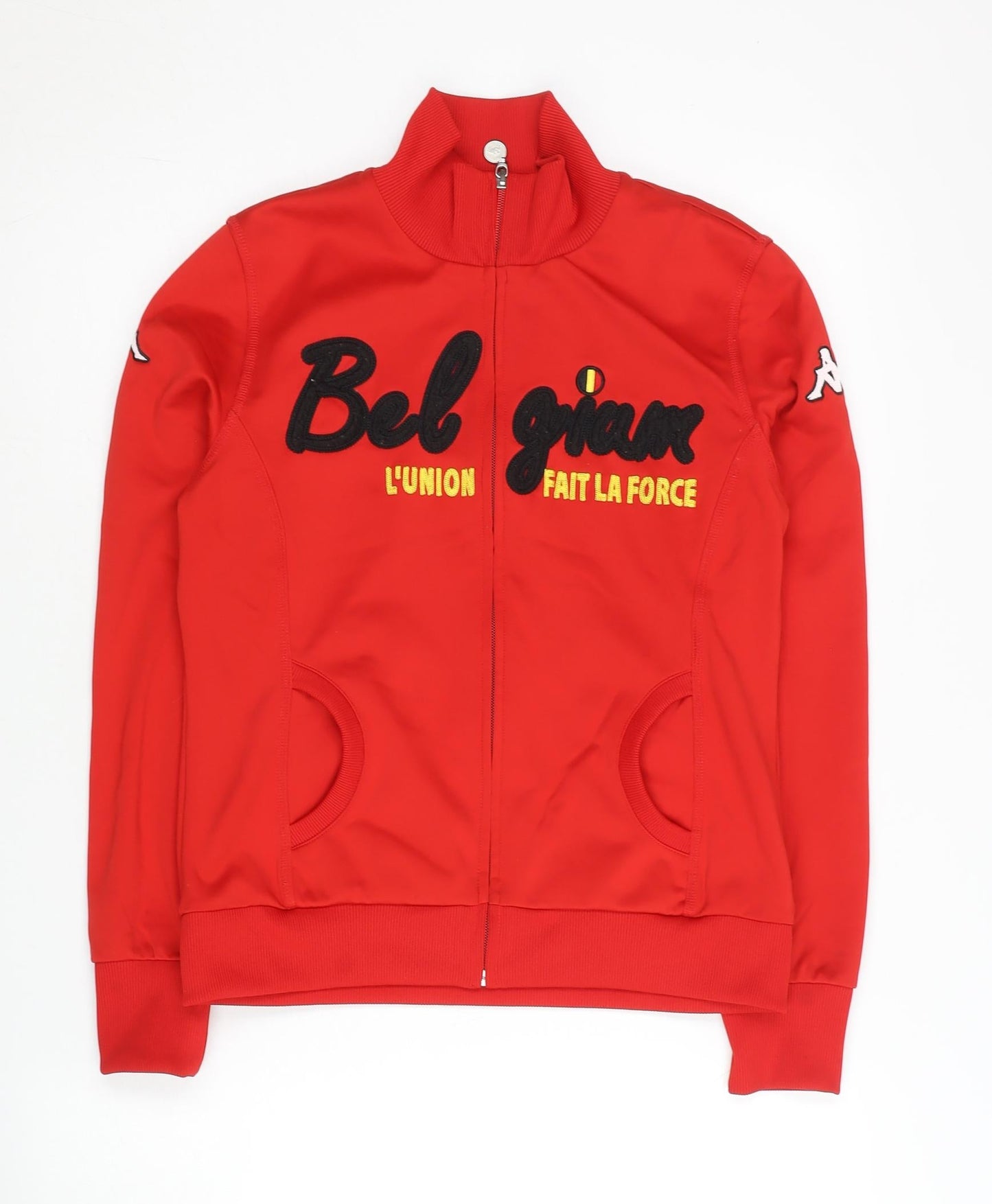 Kappa Women’s Red Track Jacket Size 8 Belgium Logo Full Zip Sportswear