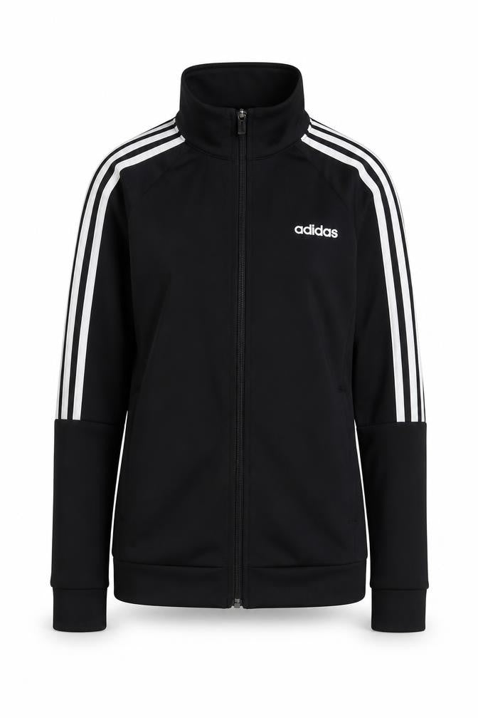 Adidas Womens Black Size 6 Track Jacket Full Zip Sportswear