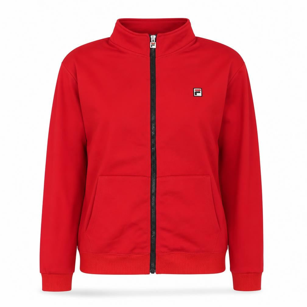 Fila Women Red Track Jacket Size 10 Cotton Full Zip Sportswear