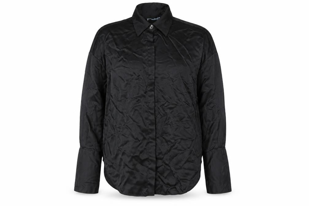 Zara Women’s Black XS Satin Button-Up Long Sleeve Shirt