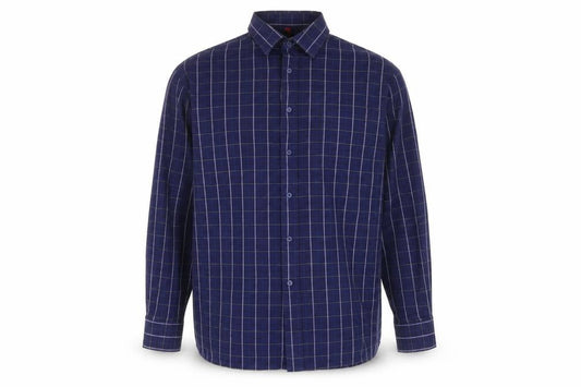 Tom Hagan Men’s Blue Check Cotton Blend Long Sleeve Shirt L 42