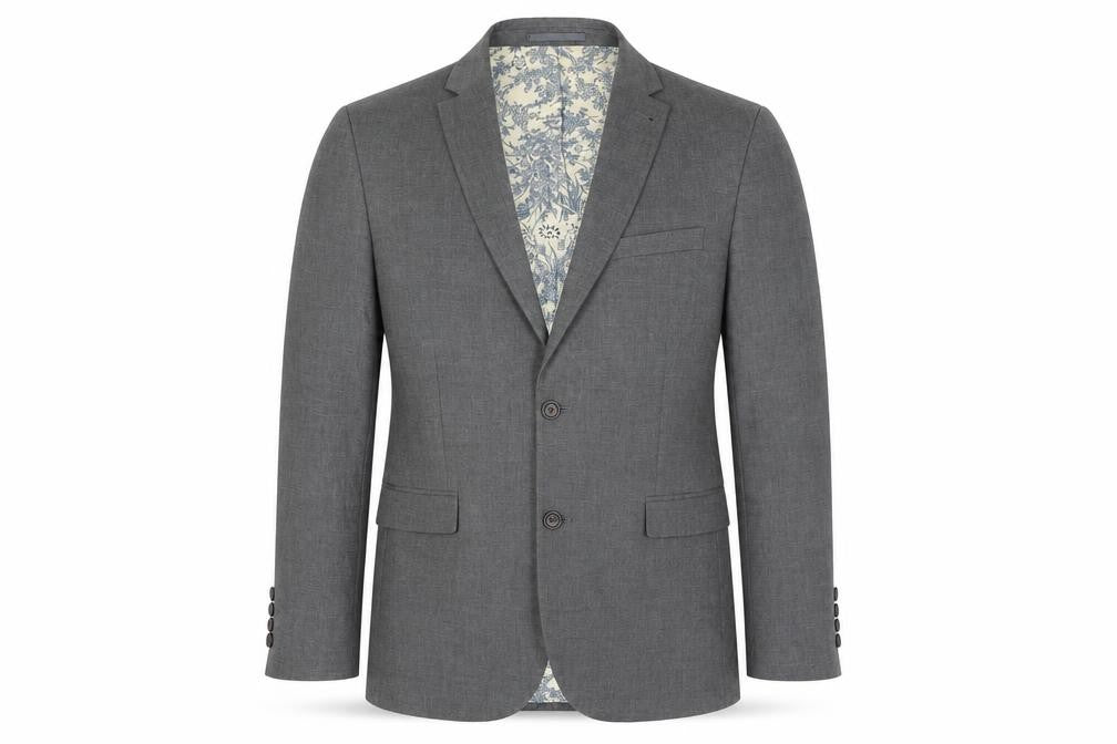 Next Men’s Grey Blazer Jacket Size 40 Regular Two Button Formal