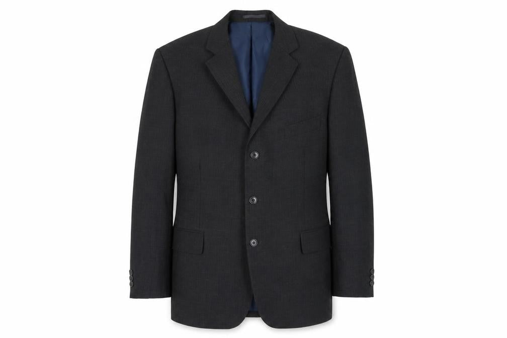 Pinstripe Mens Grey 46in Chest Regular Fit Blazer Jacket
