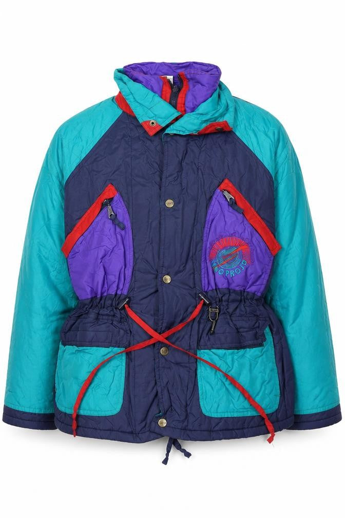 Rodeo Girls Multicoloured 90s Ski Jacket Age 11-12 Yrs Retro Winter Coat