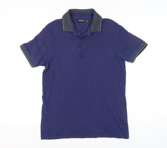 Burton Menswear Men’s Blue Polo Shirt M Regular Fit Short Sleeve