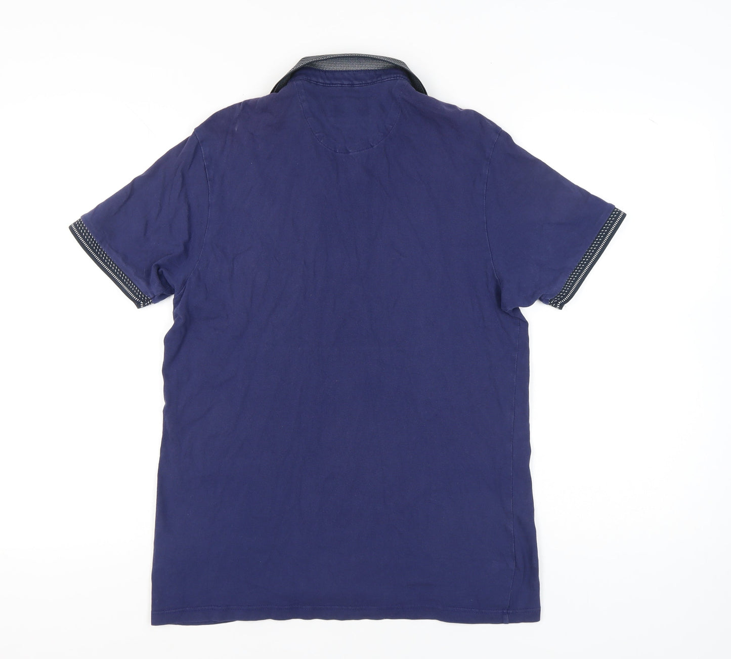 Burton Menswear Men’s Blue Polo Shirt M Regular Fit Short Sleeve